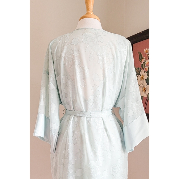 Vintage Sheer Floral Two Piece Robe & Slip Matching Set L.A. Intimates Nightgown - Picture 15 of 16